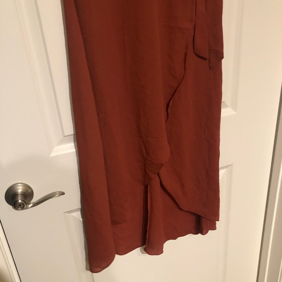 Burnt orange faux tie dress - Picture 3 of 7